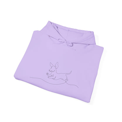 WEINER DOG DRAWING Unisex Hooded Sweatshirt, Warm Pullover, Casual Gift, Everyday Wear, Chill Vibes, Perfect for All Seasons