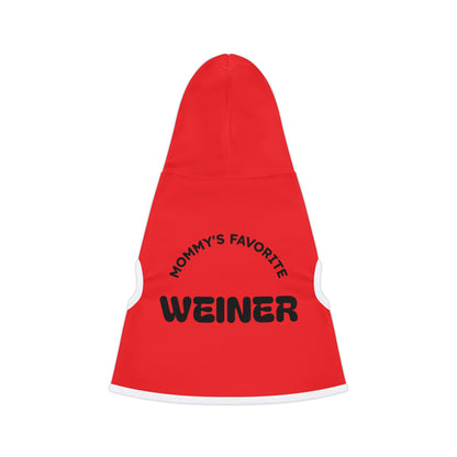 Mommy's Favorite Weiner Pet Hoodie, Cute Dog Coat, Fun Pet Apparel, Cozy Pet Outfit, Dog Lovers Gift, Casual Pet Wear