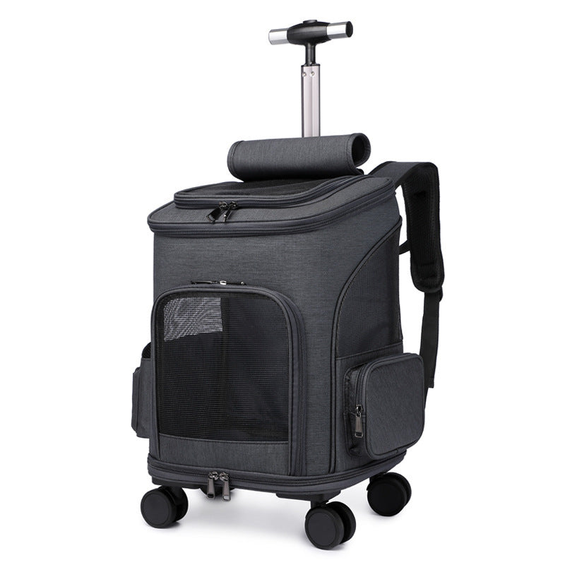 Foldable Pet Backpack for Traveling With Wheels- Up to 12 lbs