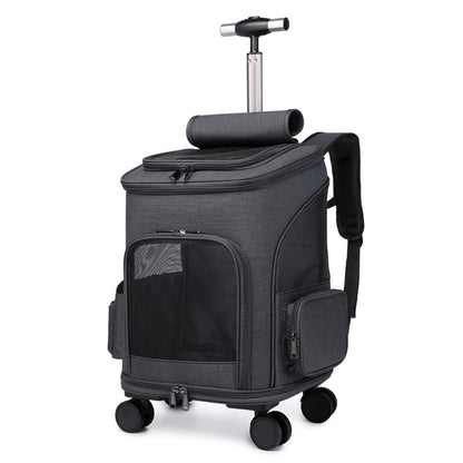 Foldable Pet Backpack for Traveling With Wheels- Up to 12 lbs