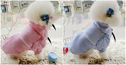 Bubble Sleeve Bow Tie Pet Shirt (S-2XL)