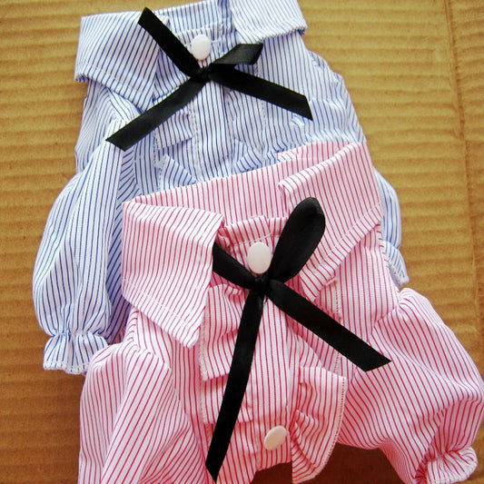Bubble Sleeve Bow Tie Pet Shirt (S-2XL)