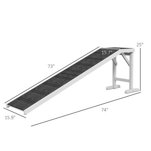Pet Ramp With Non-slip Carpet And Top Platform