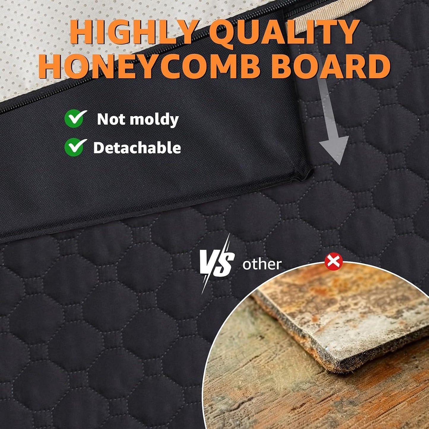 Waterproof Back Seat Extender and Cover, Hard Bottom- Heavy Duty Scratch Proof, For Cars/SUVs