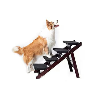 Foldable, Wooden Stairs, Dog Steps - Up To 110 Pounds