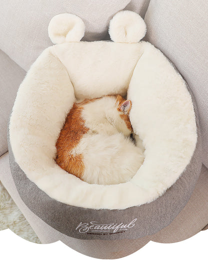 Grey Deep Cushion Pet Bed (S-M)