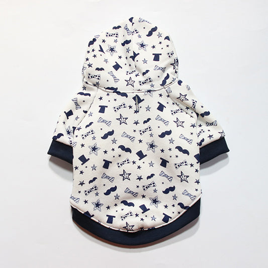 Mustache & Bowtie Print Pet Hoodie (XS-L)