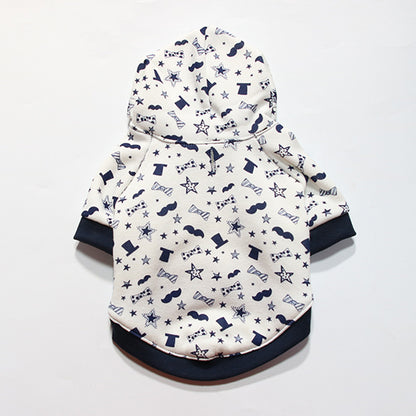 Mustache & Bowtie Print Pet Hoodie (XS-L)