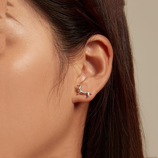 Dachshund Earrings- S925 Sterling Silver