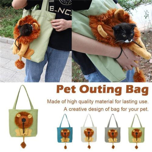 Lion Design, Travel Pet Handbag With Safety Zippers