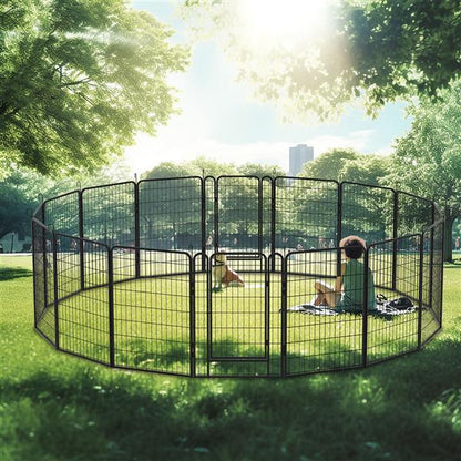 16 Pieces Of Heavy-duty, Portable, Metal Sports Fence for Pets