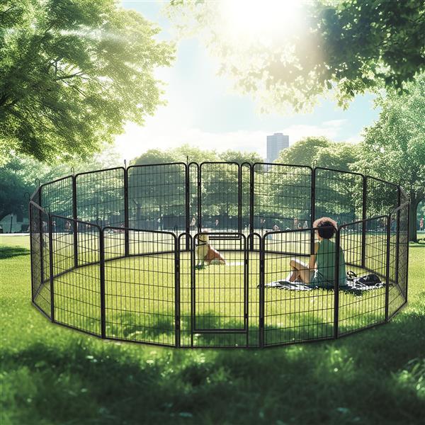 16 Pieces Of Heavy-duty, Portable, Metal Sports Fence for Pets