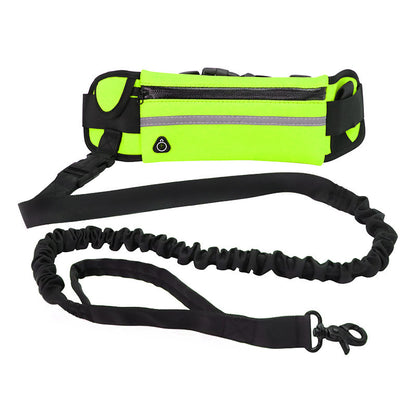 Hands Free Dog Leash, Pet Walking And Training Belt With Shock Absorbing Bungee Leash For Up To 180lbs Large Dogs Phone Pocket And Water Bottle Holder