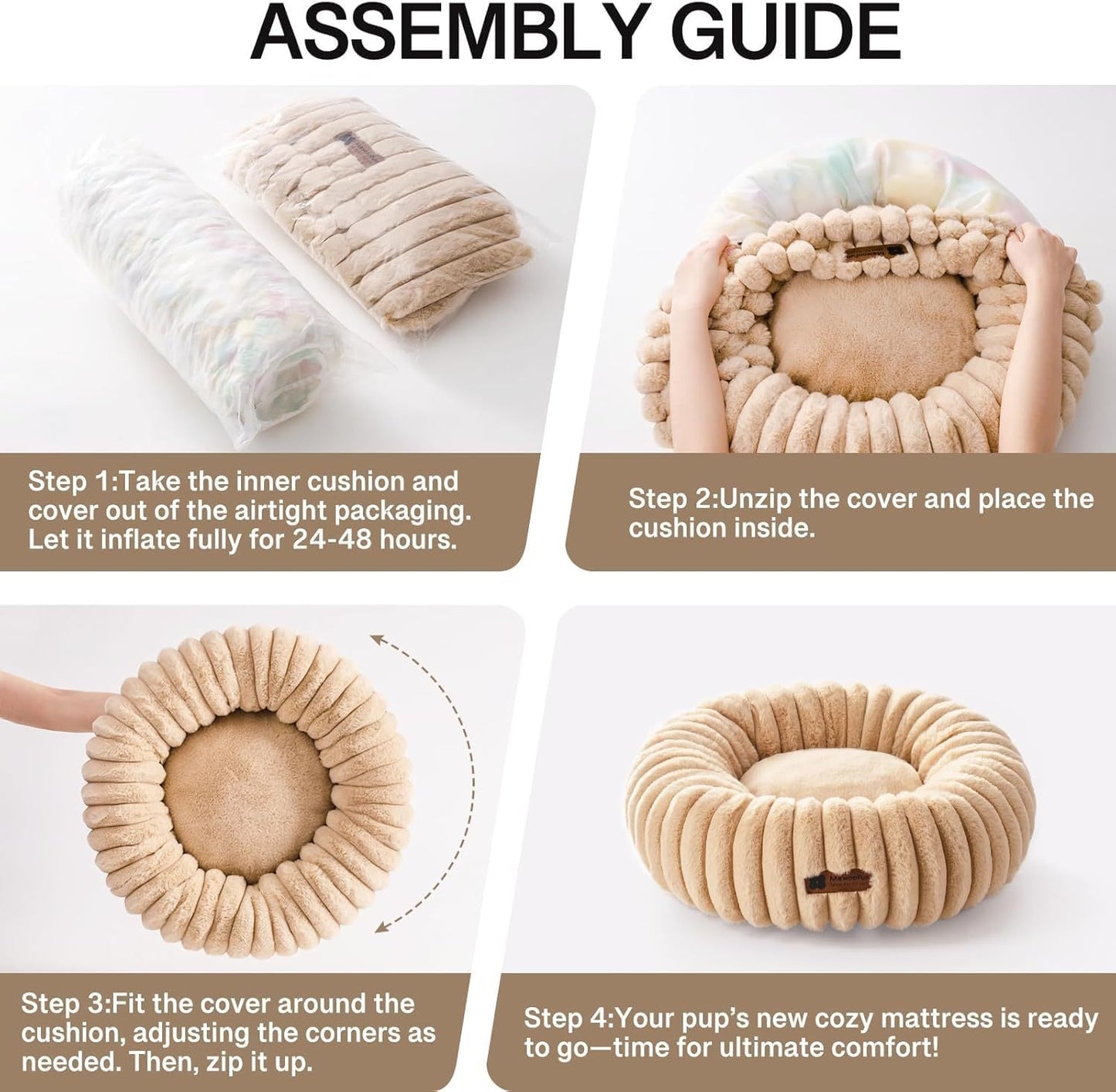 Medium- Washable Dog Bed w/ Non-Slip Bottom-Up to 45 lbs