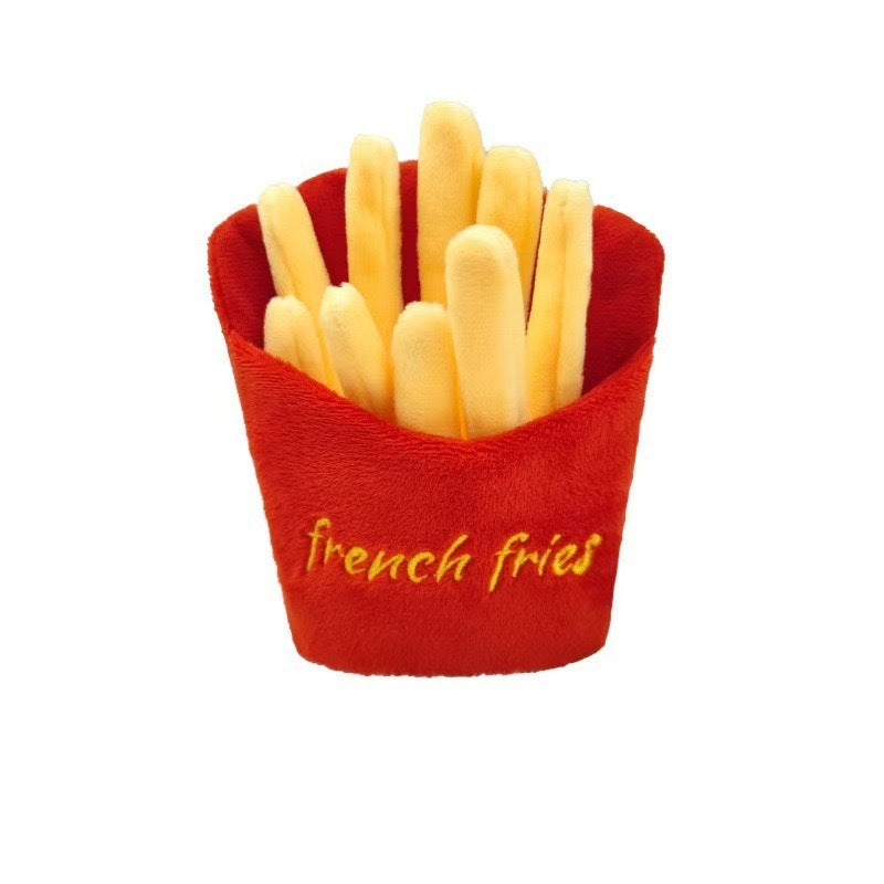 4-in-1 Fast Food Bucket Dog Toy Set, Squeaky Plush Toys