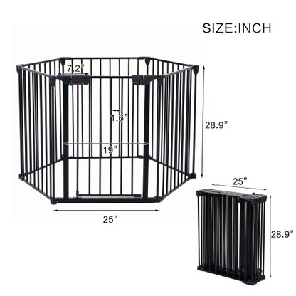 12.5 ft Adjustable Metal Safety Gate/ Play Yard- 6 Panels (Including Gate)