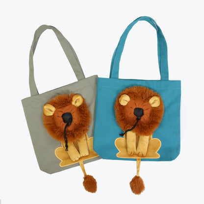 Lion Design, Travel Pet Handbag With Safety Zippers