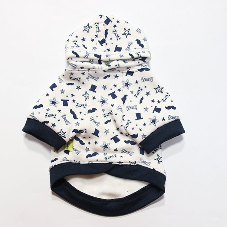 Mustache & Bowtie Print Pet Hoodie (XS-L)