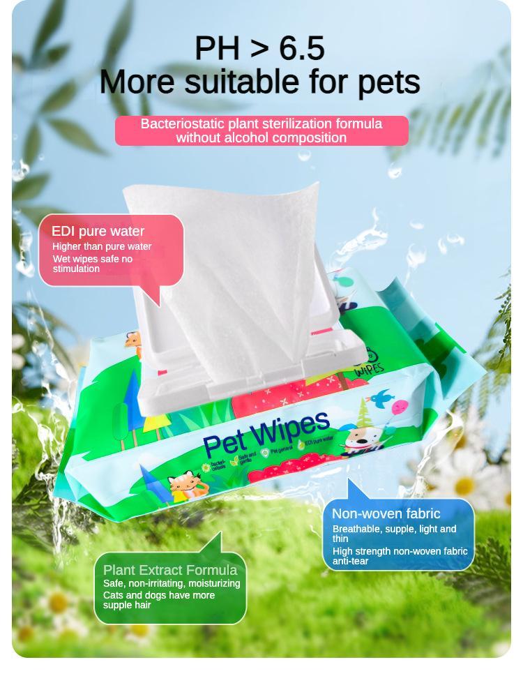 Hypoallergenic- Fragrance Free, Plant-based Dog And Cat Wet Wipes