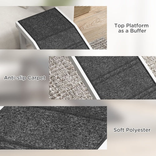 Pet Ramp With Non-slip Carpet And Top Platform