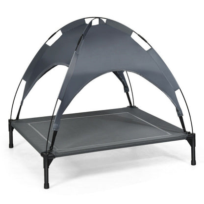 35.5inch X 32 Inch Raised Dog Bed With UV Resistant Canopy- Up to 66 lbs