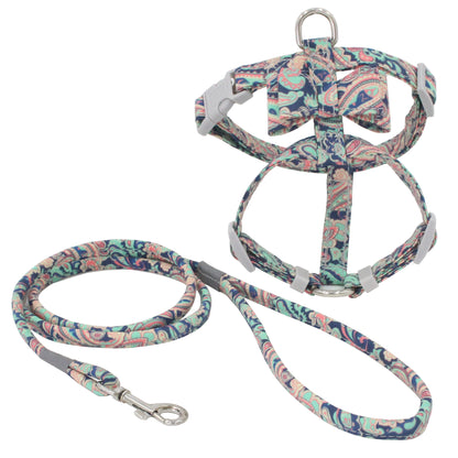 Small & Medium Printed Harness and Leash Set