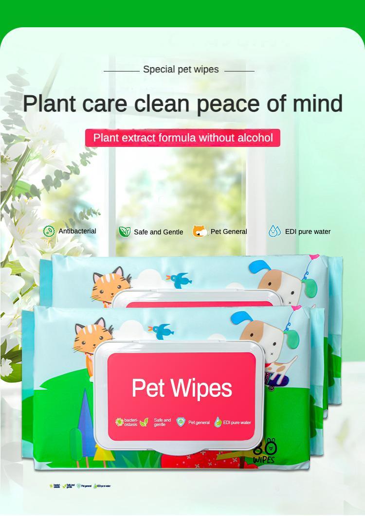 Hypoallergenic- Fragrance Free, Plant-based Dog And Cat Wet Wipes