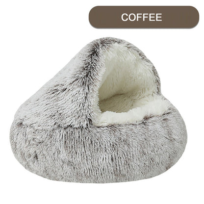 Luxurious Fuzzy, Plush Round Pet Bed