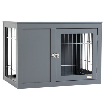 Dog Kennel Furniture- Metal Indoor Pet Cage Cage, Double Door End Table, Small/ Medium Dog House
