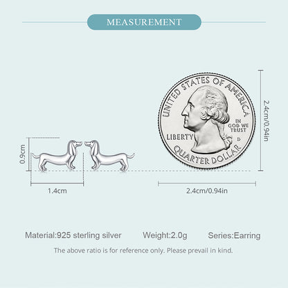 Dachshund Earrings- S925 Sterling Silver