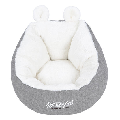 Grey Deep Cushion Pet Bed (S-M)
