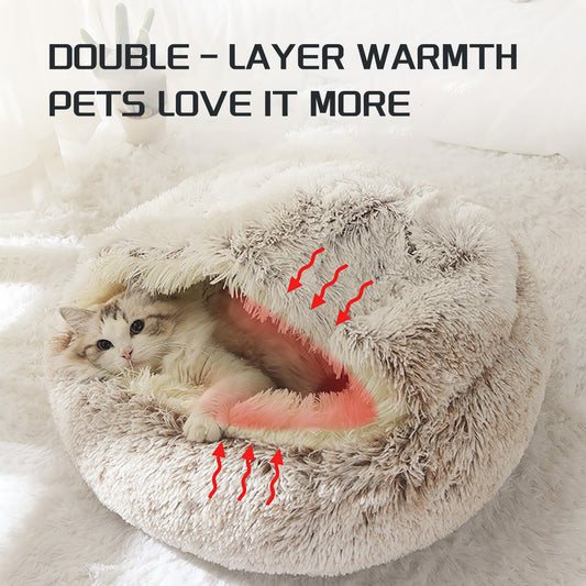 Luxurious Fuzzy, Plush Round Pet Bed