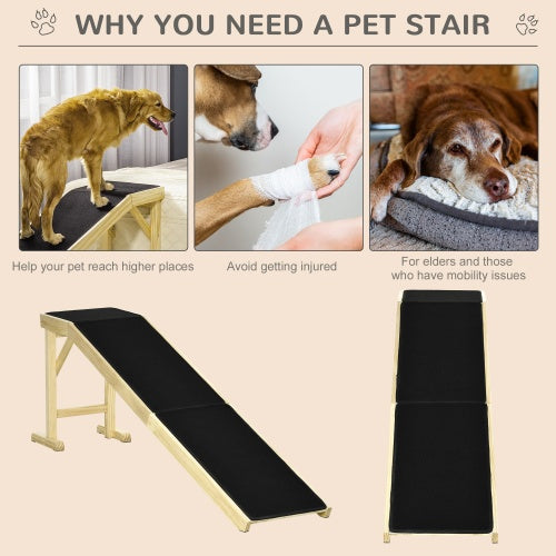 Pet Ramp With Non-slip Carpet And Top Platform