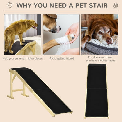 Pet Ramp With Non-slip Carpet And Top Platform