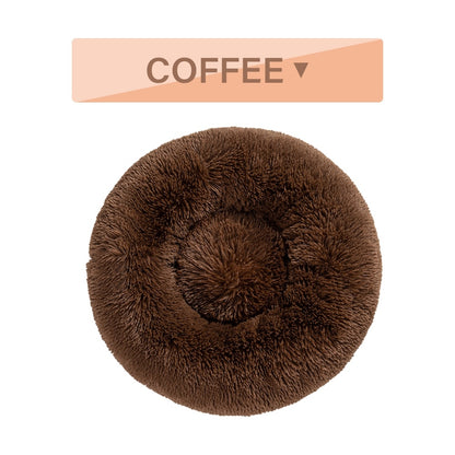 Warm, Fluffy Donut Pet Bed (S-XL)