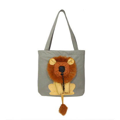 Lion Design, Travel Pet Handbag With Safety Zippers