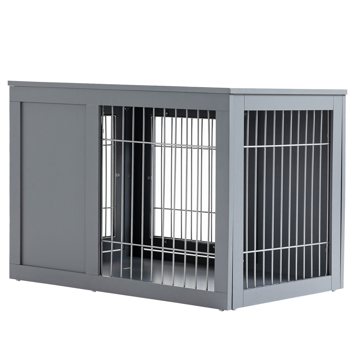 Dog Kennel Furniture- Metal Indoor Pet Cage Cage, Double Door End Table, Small/ Medium Dog House
