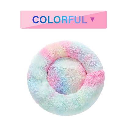Warm, Fluffy Donut Pet Bed (S-XL)