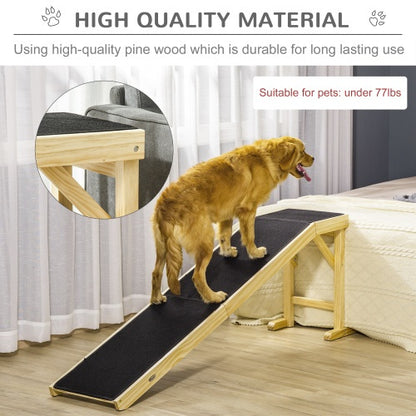 Pet Ramp With Non-slip Carpet And Top Platform