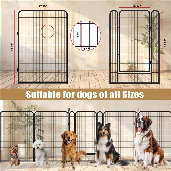 16 Pieces Of Heavy-duty, Portable, Metal Sports Fence for Pets