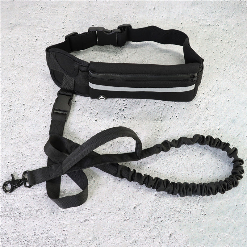 Hands Free Dog Leash, Pet Walking And Training Belt With Shock Absorbing Bungee Leash For Up To 180lbs Large Dogs Phone Pocket And Water Bottle Holder