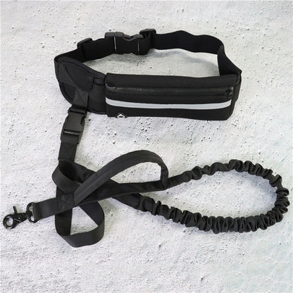 Hands Free Dog Leash, Pet Walking And Training Belt With Shock Absorbing Bungee Leash For Up To 180lbs Large Dogs Phone Pocket And Water Bottle Holder