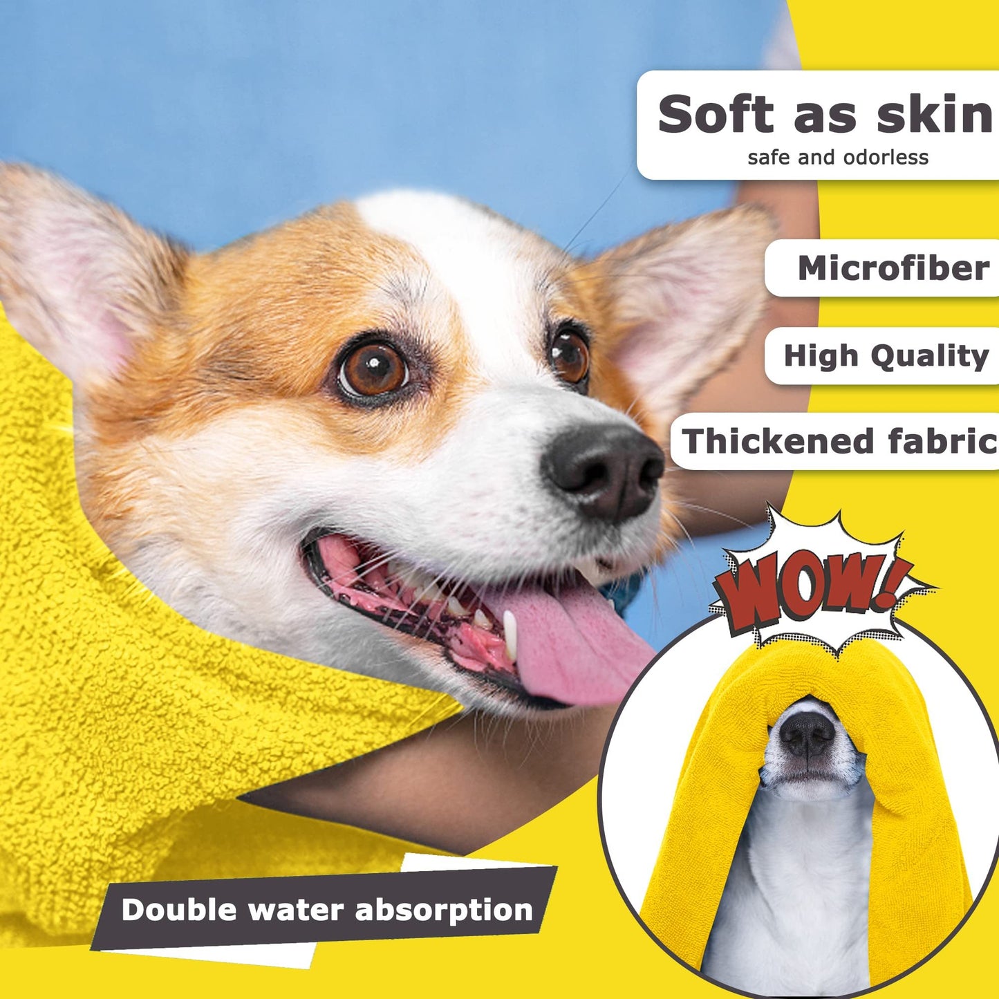 Microfiber, Quick-drying Pet Dog And Cat Towels