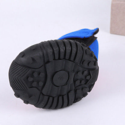 4x Blue Anti-Slip, Waterproof Pet Boots Dog (XXS-L)