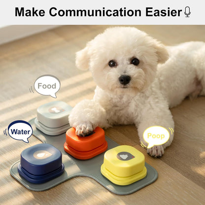 TRAIN YOUR DOG TO SPEAK Dog Talking Buttons Set - 3 Recordable Communication Buttons With