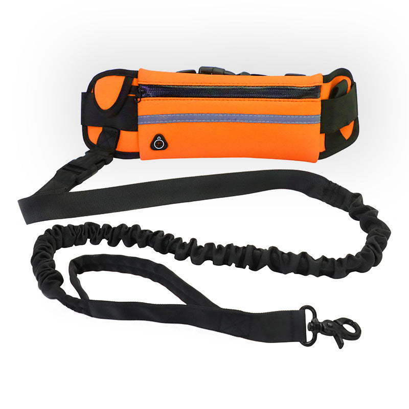 Hands Free Dog Leash, Pet Walking And Training Belt With Shock Absorbing Bungee Leash For Up To 180lbs Large Dogs Phone Pocket And Water Bottle Holder