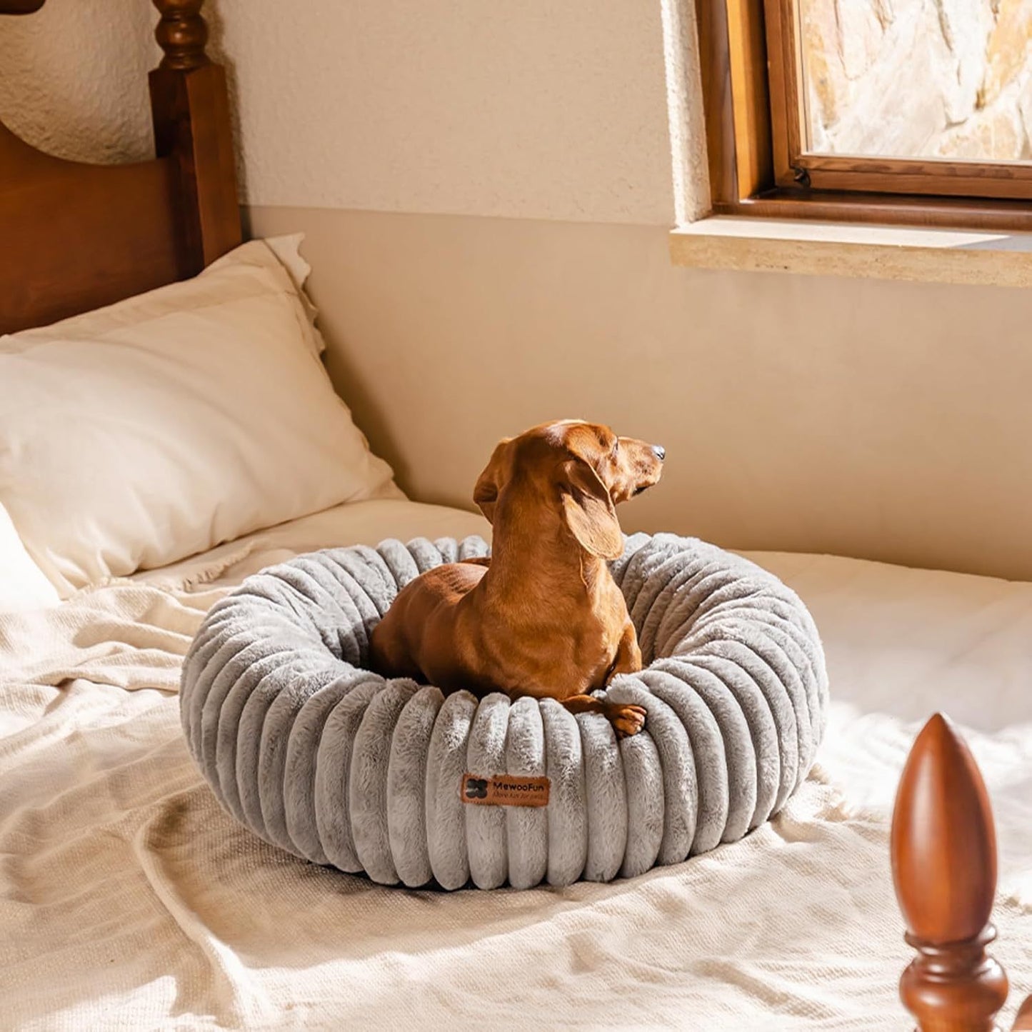 Plush Donut Bed - Small dog or cat