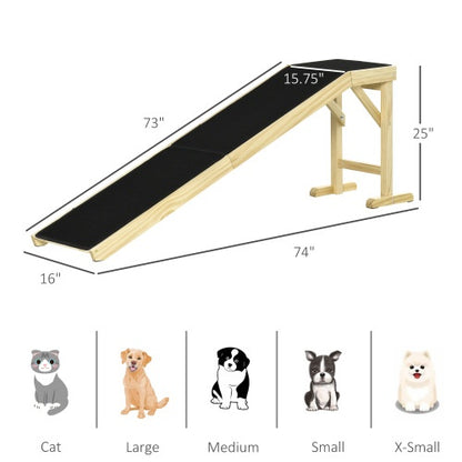 Pet Ramp With Non-slip Carpet And Top Platform