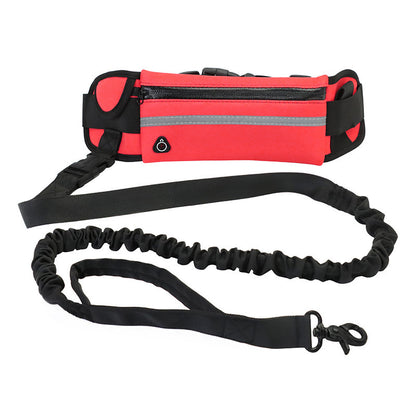 Hands Free Dog Leash, Pet Walking And Training Belt With Shock Absorbing Bungee Leash For Up To 180lbs Large Dogs Phone Pocket And Water Bottle Holder