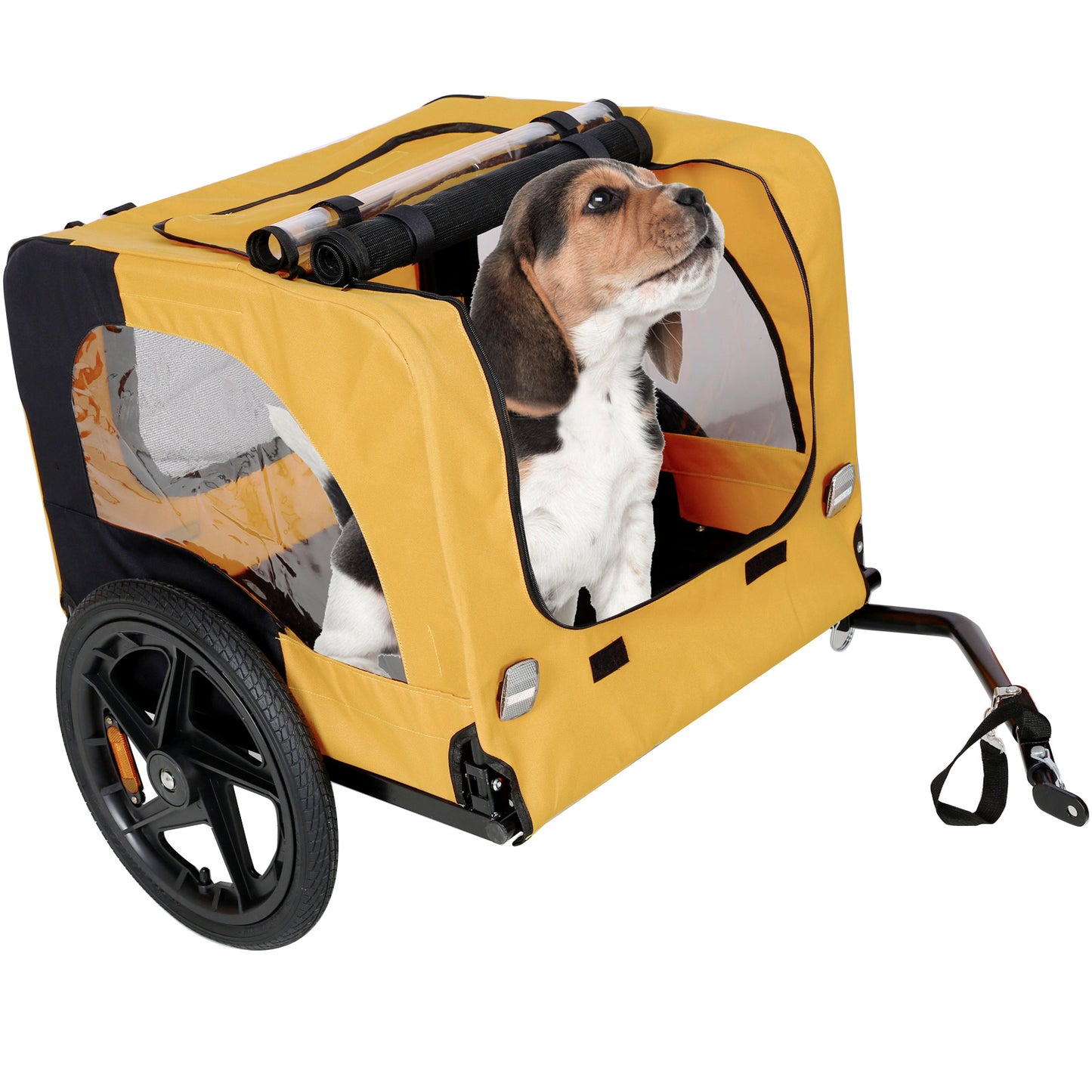 Yellow Outdoor Heavy Duty Foldable, Bicycle Tow Pet Stroller